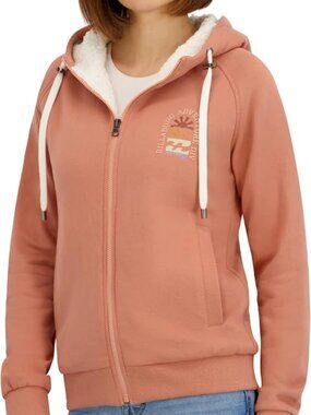 Billabong Women's Full Zip Sherpa Lined Hoodie Jacket